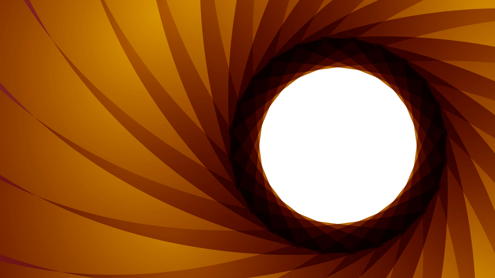 Geometric spiral pattern in shades of brown and orange with a bright white circular center.