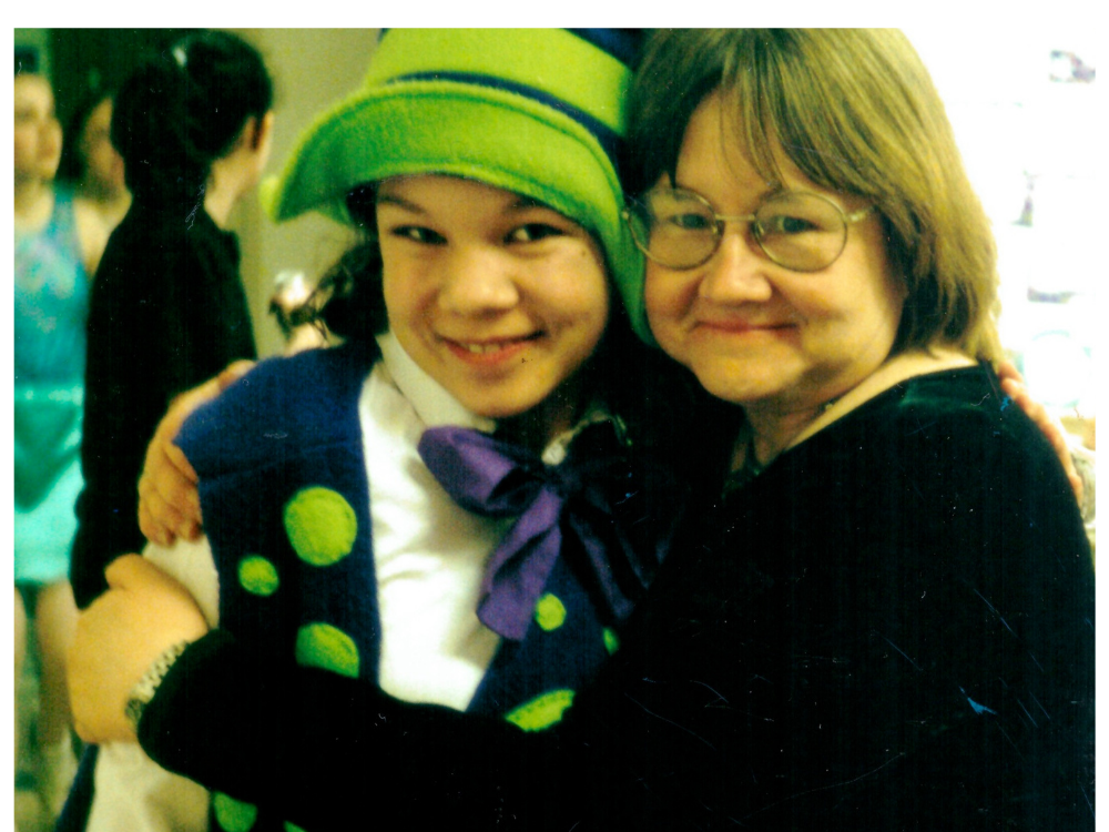 Kirsten with Mrs. Spencer in Middle School