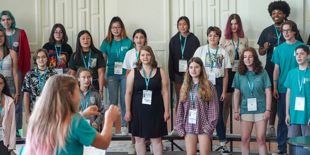 Rehearsing the South Shore Children's Chorus 