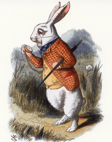 White Rabbit illustration from "Alice in Wonderland"
