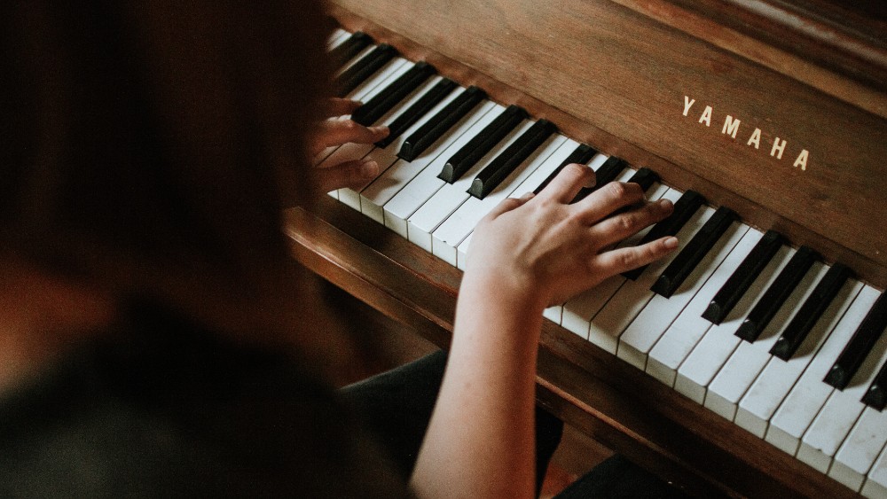 practicing piano