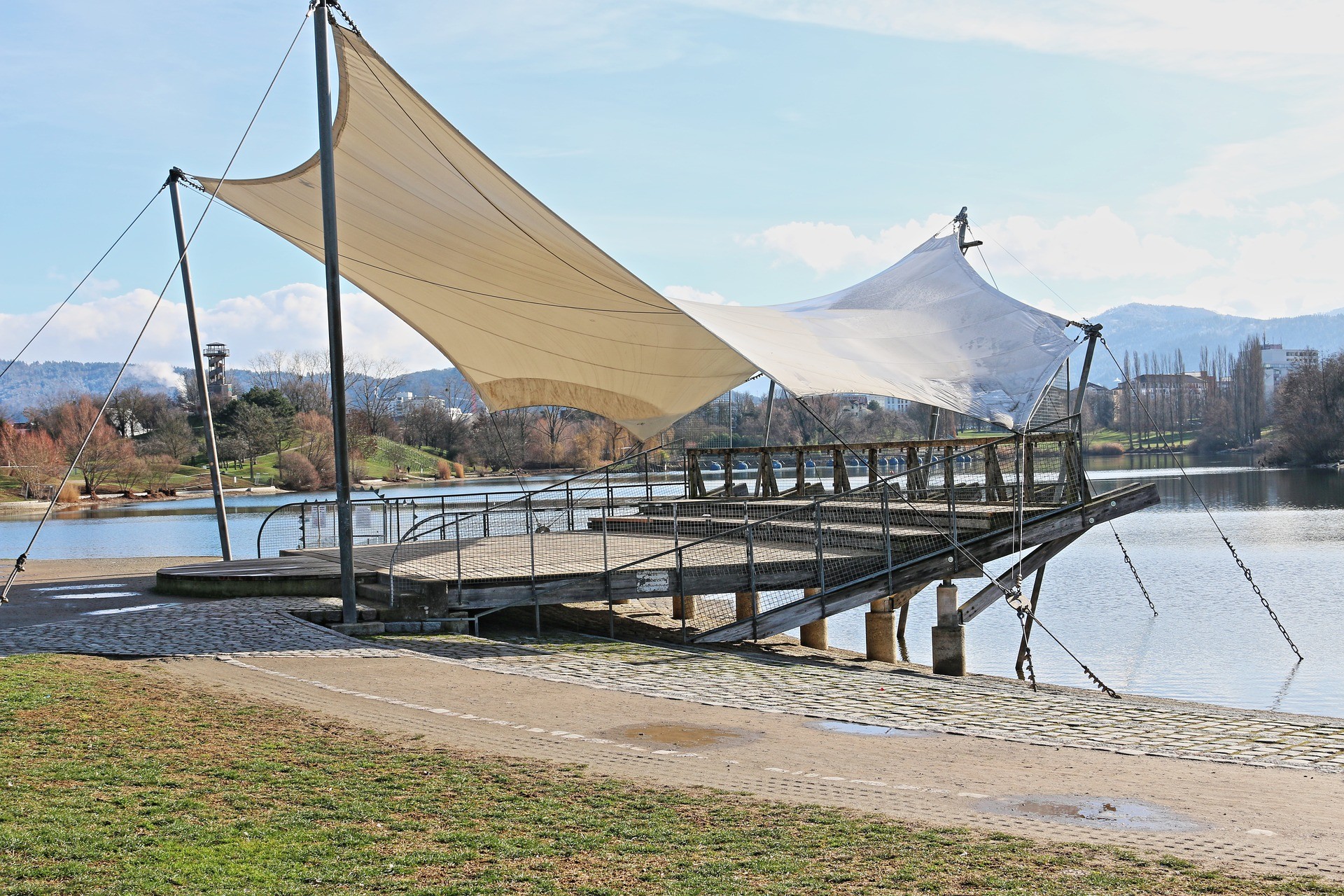 stage over water