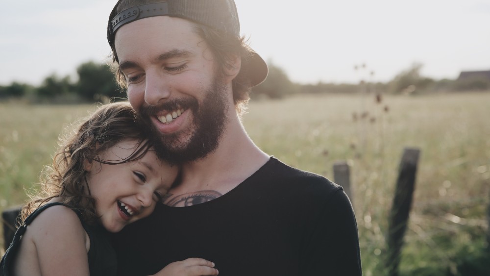 Happy parent and child