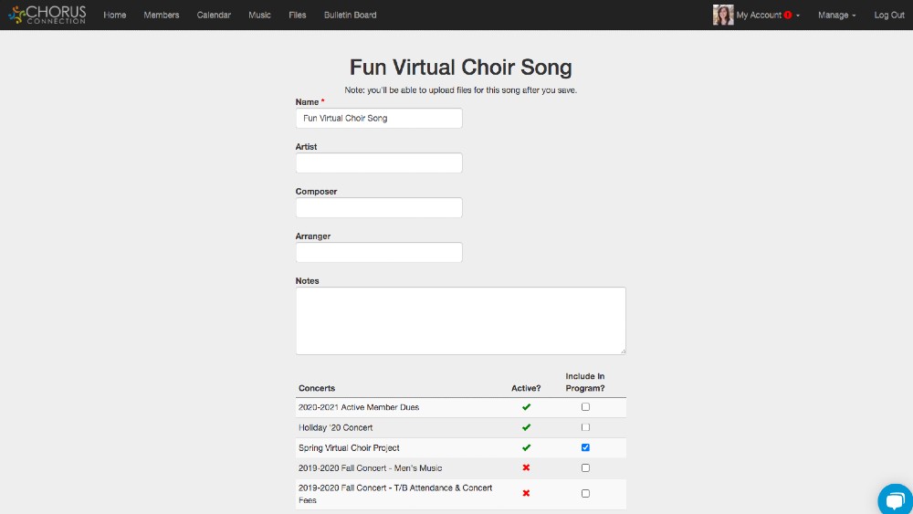 Virtual Choir Music Files in Chorus Connection